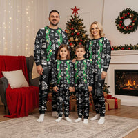 Aloha Hawaii Tuberose Lei Christmas Pajama Set Tropical Vibes Black Color LT14 - Polynesian Pride
