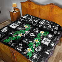Aloha Hawaii Tuberose Lei Quilt Bed Set Tropical Vibes Black Color LT14 - Polynesian Pride