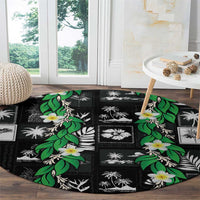 Aloha Hawaii Tuberose Lei Round Carpet Tropical Vibes Black Color LT14 - Polynesian Pride