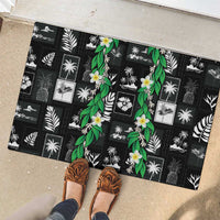 Aloha Hawaii Tuberose Lei Rubber Doormat Tropical Vibes Black Color LT14 - Polynesian Pride