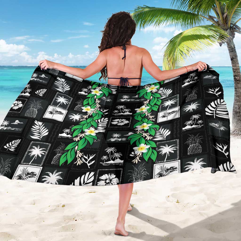 Aloha Hawaii Tuberose Lei Sarong Tropical Vibes Black Color LT14 - Polynesian Pride