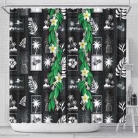 Aloha Hawaii Tuberose Lei Shower Curtain Tropical Vibes Black Color LT14 - Polynesian Pride