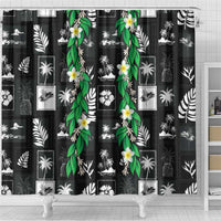 Aloha Hawaii Tuberose Lei Shower Curtain Tropical Vibes Black Color LT14 - Polynesian Pride