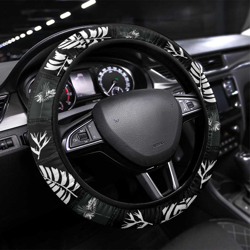 Aloha Hawaii Tuberose Lei Steering Wheel Cover Tropical Vibes Black Color LT14 Universal Fit Black - Polynesian Pride