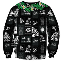 Aloha Hawaii Tuberose Lei Sweatshirt Tropical Vibes Black Color LT14 - Polynesian Pride