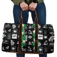 Aloha Hawaii Tuberose Lei Travel Bag Tropical Vibes Black Color LT14 Black - Polynesian Pride