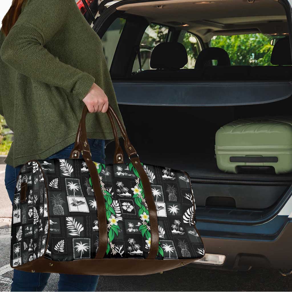 Aloha Hawaii Tuberose Lei Travel Bag Tropical Vibes Black Color LT14 - Polynesian Pride