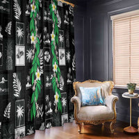 Aloha Hawaii Tuberose Lei Window Curtain Tropical Vibes Black Color LT14 - Polynesian Pride