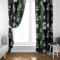 Aloha Hawaii Tuberose Lei Window Curtain Tropical Vibes Black Color LT14 - Polynesian Pride