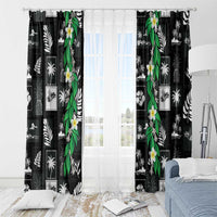 Aloha Hawaii Tuberose Lei Window Curtain Tropical Vibes Black Color LT14 - Polynesian Pride