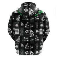 Aloha Hawaii Tuberose Lei Zip Hoodie Tropical Vibes Black Color LT14 - Polynesian Pride