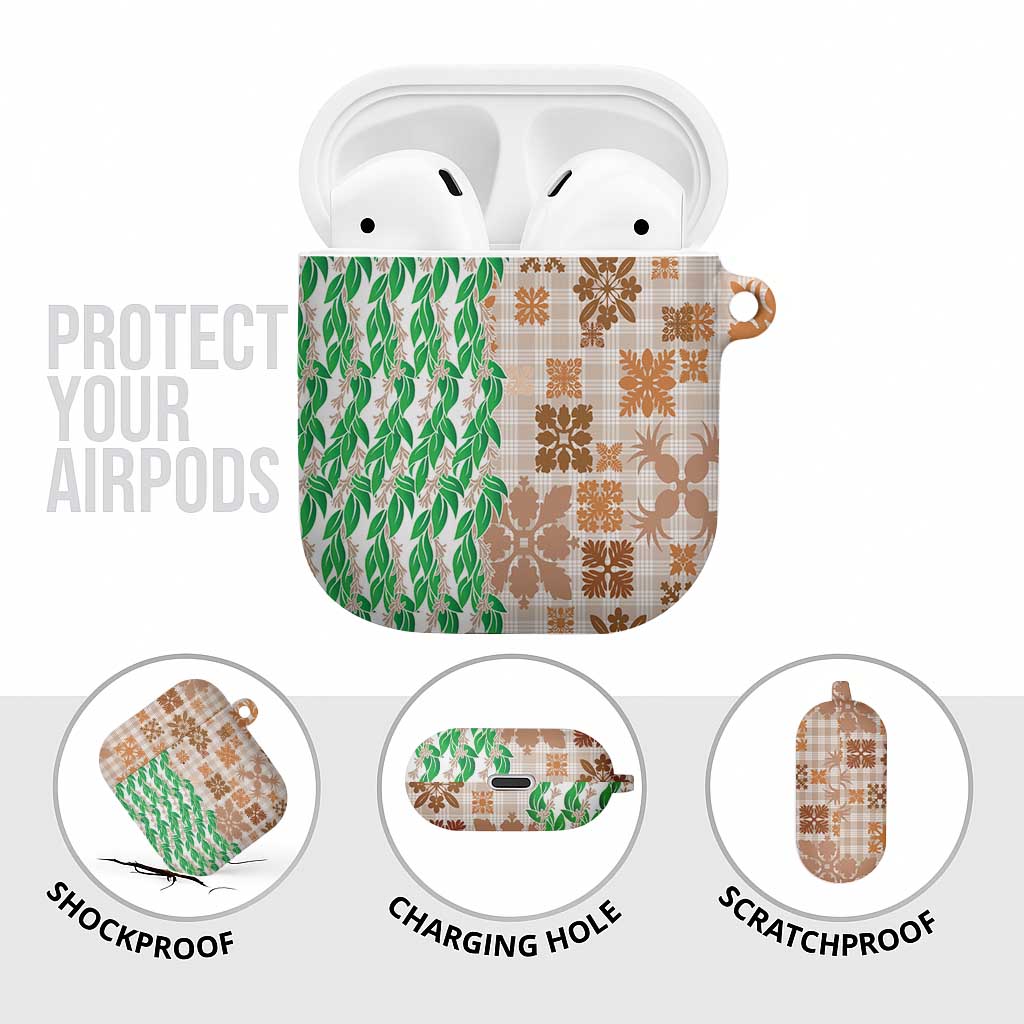 Aloha Hawaii Palaka Tuberose Lei AirPods Case Hawaiian Quilt Seamless Style LT14 - Polynesian Pride