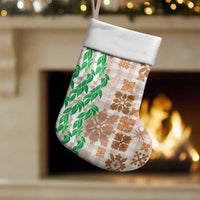 Aloha Hawaii Palaka Tuberose Lei Christmas Stocking Hawaiian Quilt Seamless Style LT14 Set of 2 Beige - Polynesian Pride
