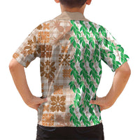 Aloha Hawaii Palaka Tuberose Lei Kid Hawaiian Shirt Hawaiian Quilt Seamless Style LT14 - Polynesian Pride