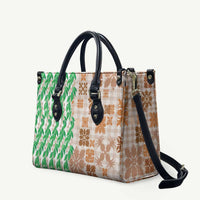 Aloha Hawaii Palaka Tuberose Lei Leather Bag Hawaiian Quilt Seamless Style LT14 Beige - Polynesian Pride