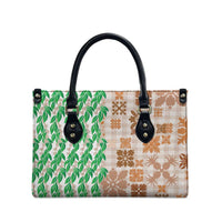 Aloha Hawaii Palaka Tuberose Lei Leather Bag Hawaiian Quilt Seamless Style LT14 - Polynesian Pride