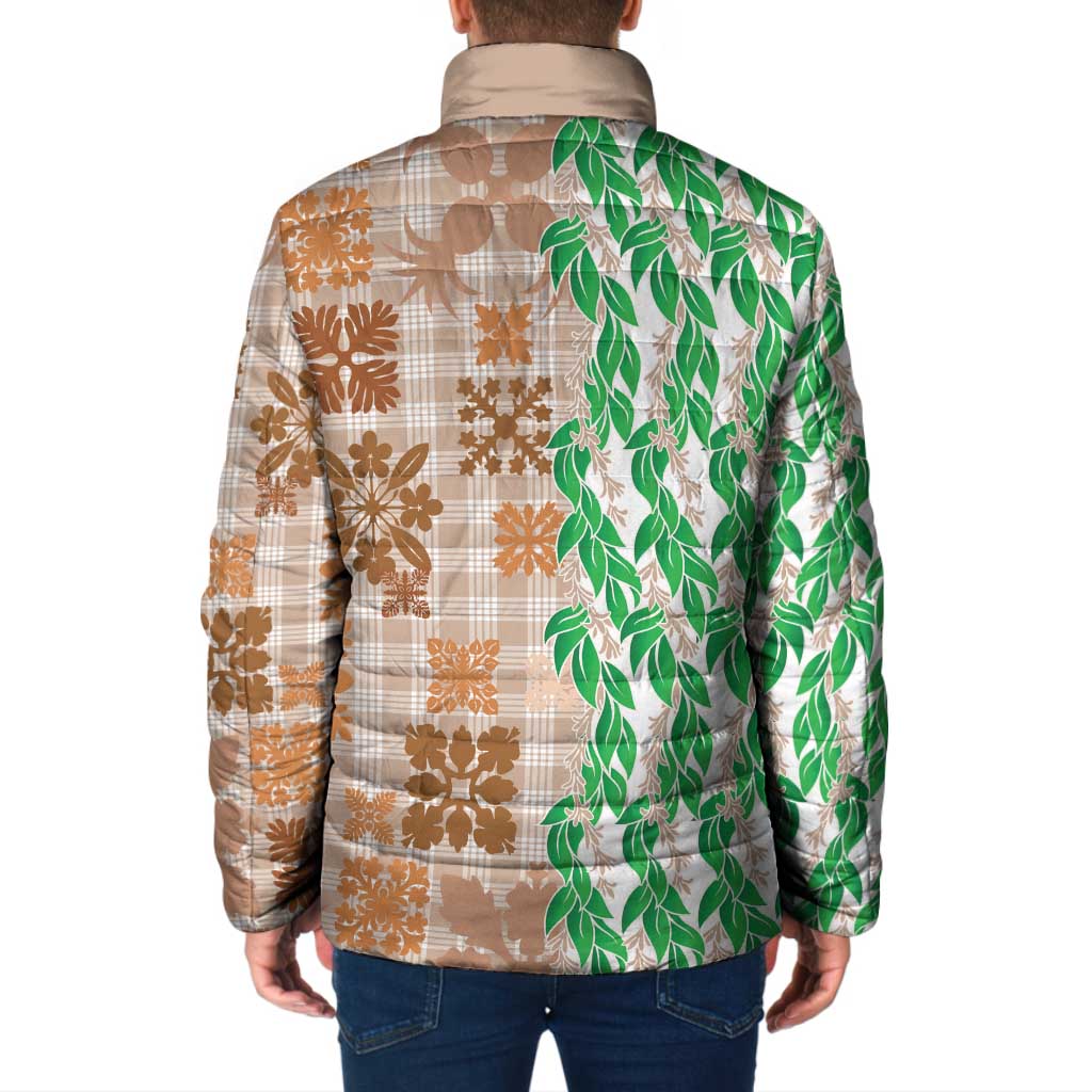 Aloha Hawaii Palaka Tuberose Lei Padded Jacket Hawaiian Quilt Seamless Style LT14 - Polynesian Pride