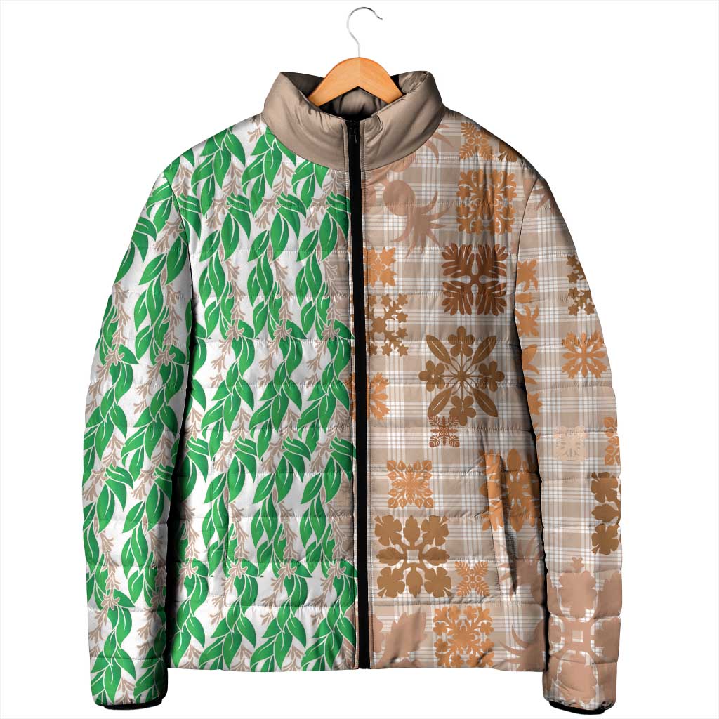 Aloha Hawaii Palaka Tuberose Lei Padded Jacket Hawaiian Quilt Seamless Style LT14 - Polynesian Pride