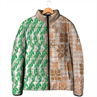 Aloha Hawaii Palaka Tuberose Lei Padded Jacket Hawaiian Quilt Seamless Style LT14 - Polynesian Pride