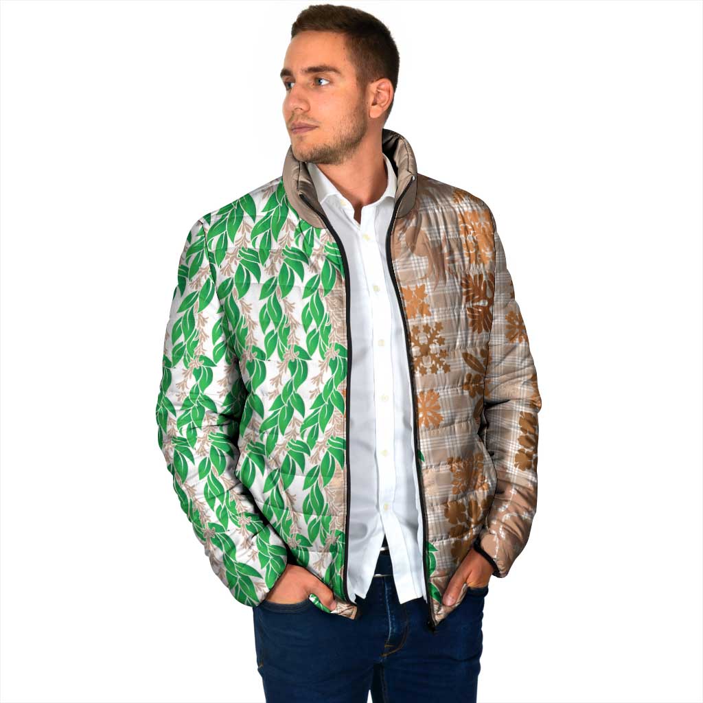 Aloha Hawaii Palaka Tuberose Lei Padded Jacket Hawaiian Quilt Seamless Style LT14 - Polynesian Pride