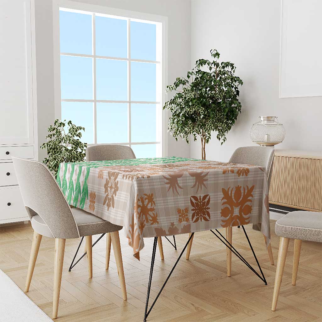 Aloha Hawaii Palaka Tuberose Lei Tablecloth Hawaiian Quilt Seamless Style LT14 - Polynesian Pride