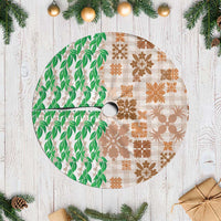 Aloha Hawaii Palaka Tuberose Lei Tree Skirt Hawaiian Quilt Seamless Style LT14 Casual Beige - Polynesian Pride