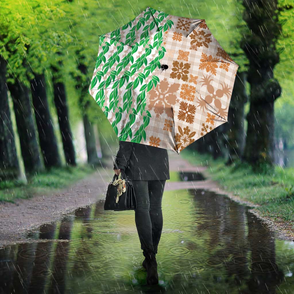 Aloha Hawaii Palaka Tuberose Lei Umbrella Hawaiian Quilt Seamless Style LT14 - Polynesian Pride