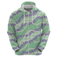 Pastel Green Hawaii Palaka Honohono Pikake Hoodie Hawaiian Orchid Lei Polynesian Pattern LT14 - Polynesian Pride