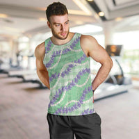 Pastel Green Hawaii Palaka Honohono Pikake Men Tank Top Hawaiian Orchid Lei Polynesian Pattern LT14 Pastel Green - Polynesian Pride
