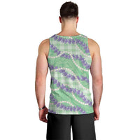 Pastel Green Hawaii Palaka Honohono Pikake Men Tank Top Hawaiian Orchid Lei Polynesian Pattern LT14 - Polynesian Pride