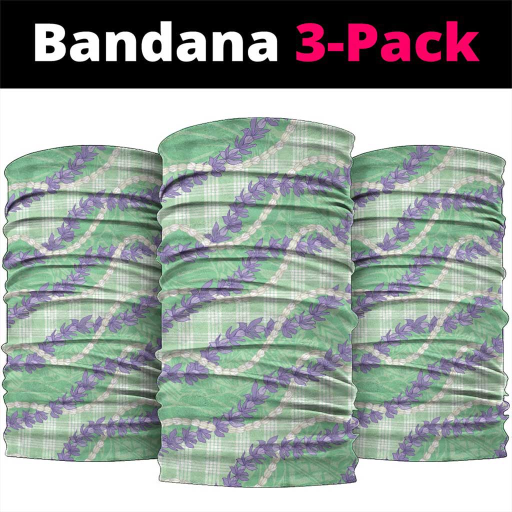 Pastel Green Hawaii Palaka Honohono Pikake Neck Gaiter Hawaiian Orchid Lei Polynesian Pattern LT14 package One Size: 25*50cm Pastel Green - Polynesian Pride