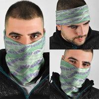 Pastel Green Hawaii Palaka Honohono Pikake Neck Gaiter Hawaiian Orchid Lei Polynesian Pattern LT14 - Polynesian Pride