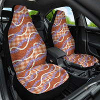 Orange Hawaii Palaka Honohono Pikake Car Seat Cover Hawaiian Orchid Lei Polynesian Pattern LT14 One Size Orange - Polynesian Pride