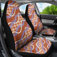 Orange Hawaii Palaka Honohono Pikake Car Seat Cover Hawaiian Orchid Lei Polynesian Pattern LT14 - Polynesian Pride