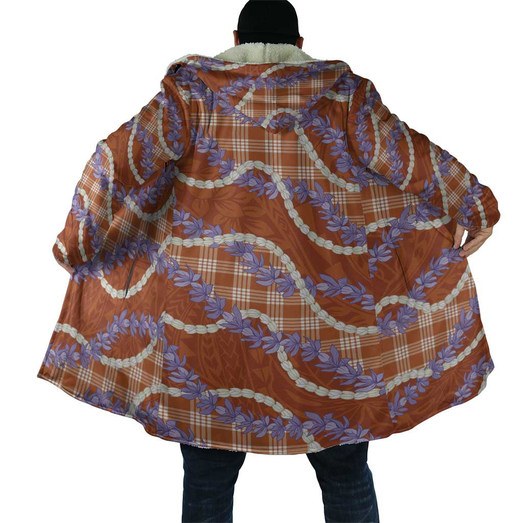 Orange Hawaii Palaka Honohono Pikake Cloak Hawaiian Orchid Lei Polynesian Pattern LT14 - Polynesian Pride