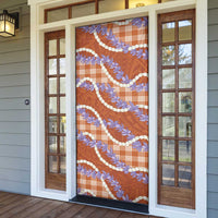 Orange Hawaii Palaka Honohono Pikake Door Cover Hawaiian Orchid Lei Polynesian Pattern LT14 - Polynesian Pride