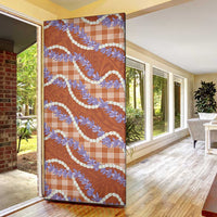 Orange Hawaii Palaka Honohono Pikake Door Cover Hawaiian Orchid Lei Polynesian Pattern LT14 - Polynesian Pride