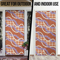 Orange Hawaii Palaka Honohono Pikake Door Cover Hawaiian Orchid Lei Polynesian Pattern LT14 - Polynesian Pride