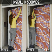 Orange Hawaii Palaka Honohono Pikake Door Cover Hawaiian Orchid Lei Polynesian Pattern LT14 - Polynesian Pride