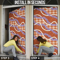 Orange Hawaii Palaka Honohono Pikake Door Cover Hawaiian Orchid Lei Polynesian Pattern LT14 - Polynesian Pride