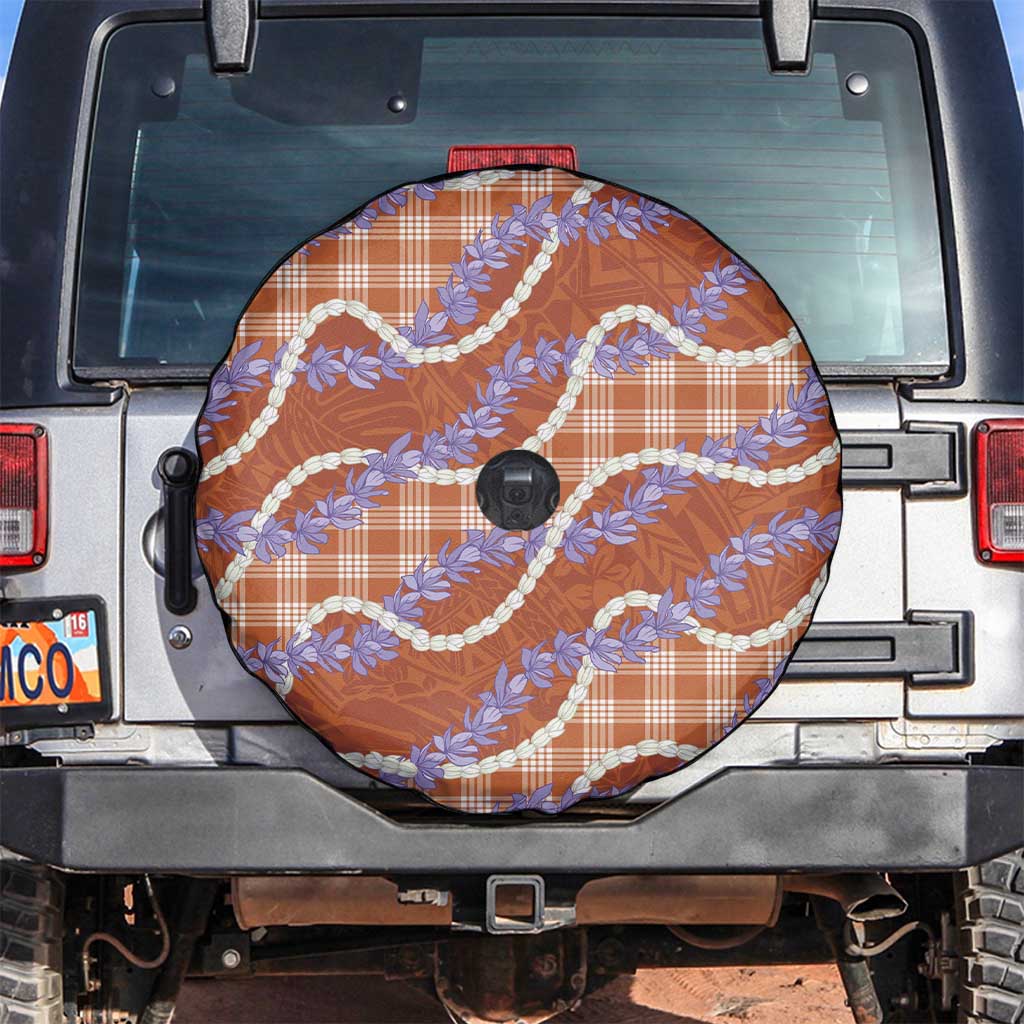 Orange Hawaii Palaka Honohono Pikake Spare Tire Cover Hawaiian Orchid Lei Polynesian Pattern LT14 Orange - Polynesian Pride