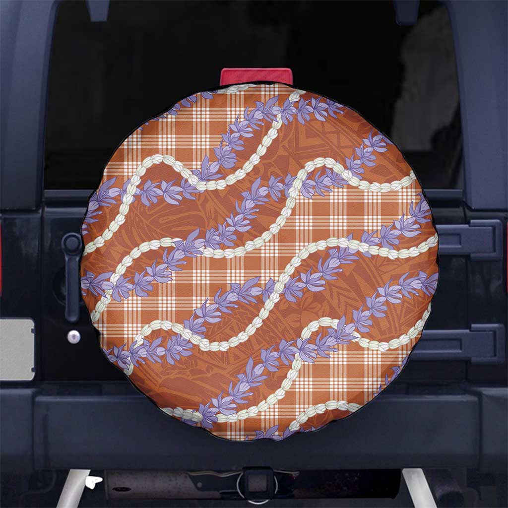Orange Hawaii Palaka Honohono Pikake Spare Tire Cover Hawaiian Orchid Lei Polynesian Pattern LT14 No hole Orange - Polynesian Pride