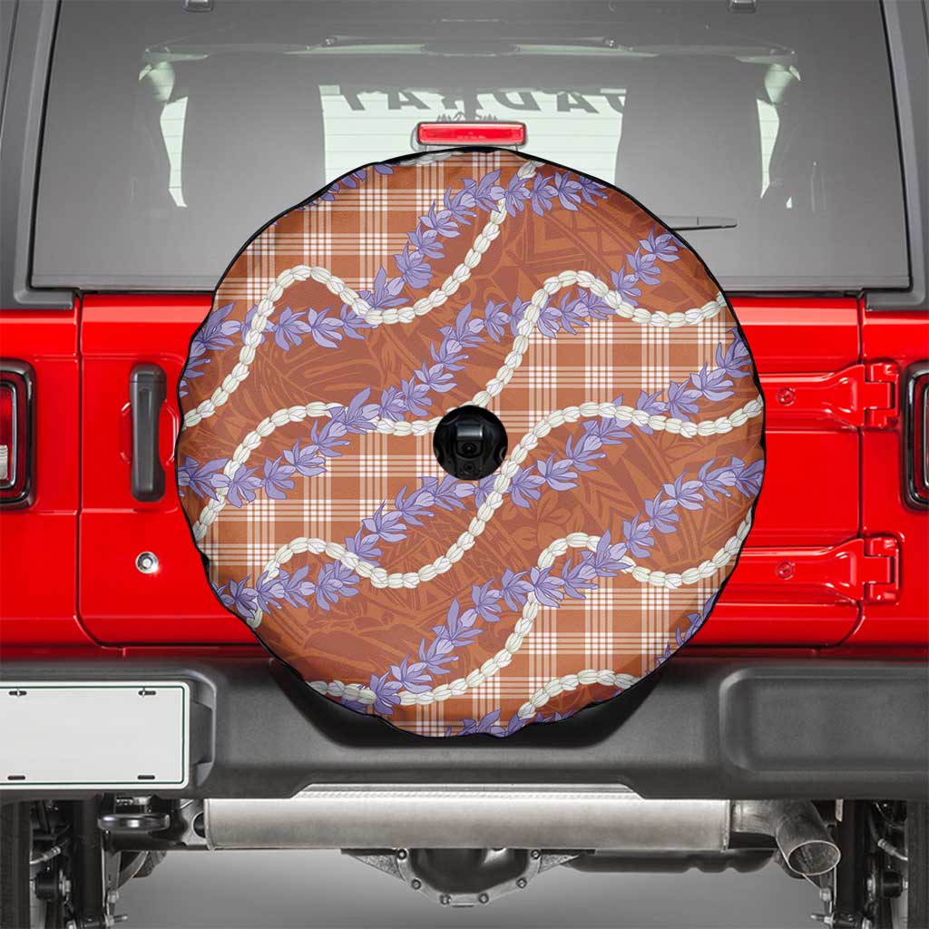 Orange Hawaii Palaka Honohono Pikake Spare Tire Cover Hawaiian Orchid Lei Polynesian Pattern LT14 - Polynesian Pride