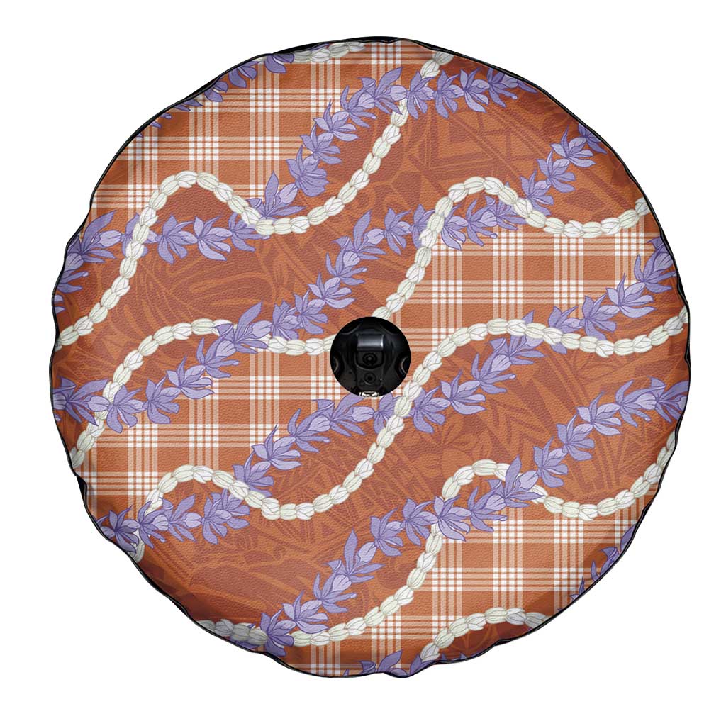 Orange Hawaii Palaka Honohono Pikake Spare Tire Cover Hawaiian Orchid Lei Polynesian Pattern LT14 - Polynesian Pride