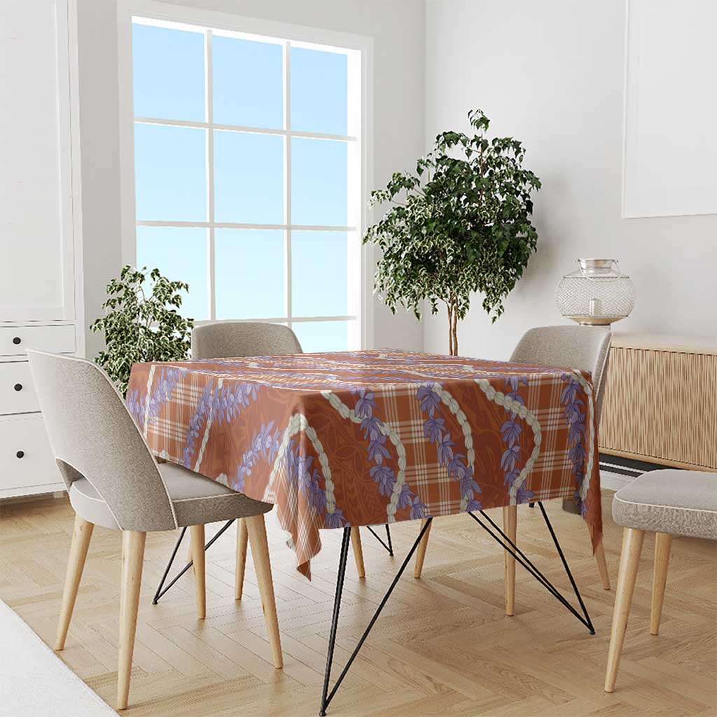 Orange Hawaii Palaka Honohono Pikake Tablecloth Hawaiian Orchid Lei Polynesian Pattern LT14 - Polynesian Pride