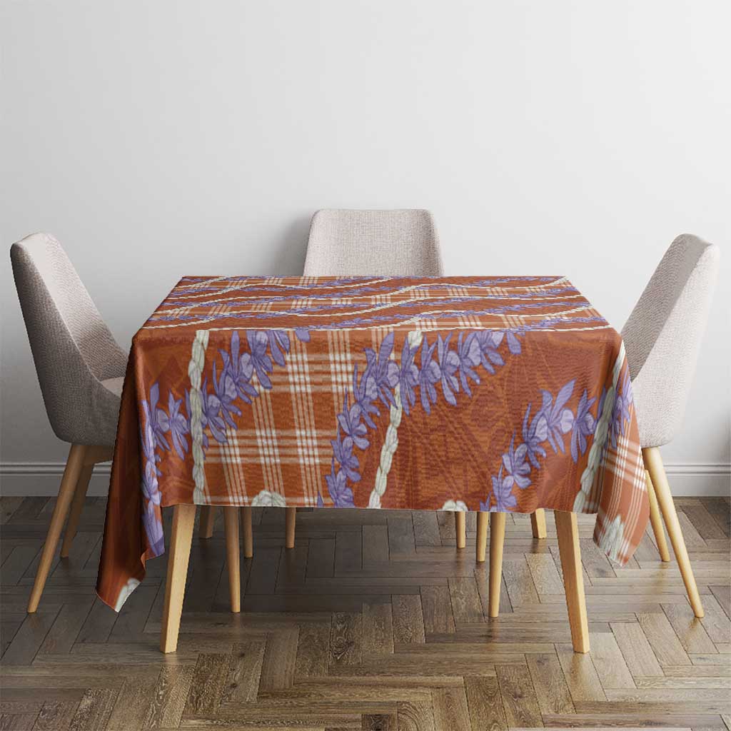 Orange Hawaii Palaka Honohono Pikake Tablecloth Hawaiian Orchid Lei Polynesian Pattern LT14 - Polynesian Pride