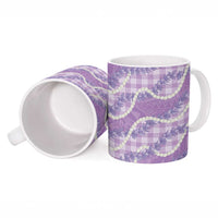 Purple Hawaii Palaka Honohono Pikake Ceramic Mug Hawaiian Orchid Lei Polynesian Pattern LT14 - Polynesian Pride