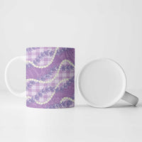 Purple Hawaii Palaka Honohono Pikake Ceramic Mug Hawaiian Orchid Lei Polynesian Pattern LT14 - Polynesian Pride