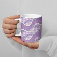 Purple Hawaii Palaka Honohono Pikake Ceramic Mug Hawaiian Orchid Lei Polynesian Pattern LT14 - Polynesian Pride