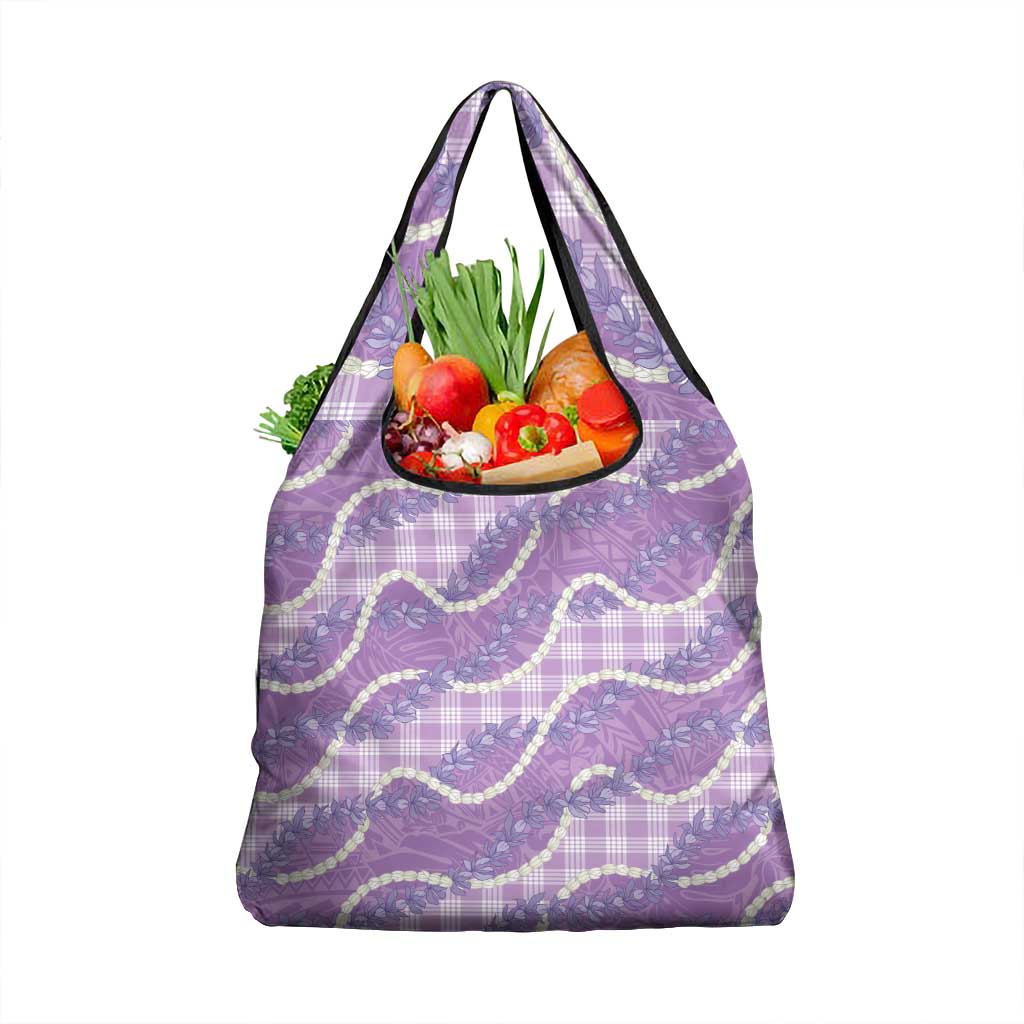 Purple Hawaii Palaka Honohono Pikake Grocery Bag Hawaiian Orchid Lei Polynesian Pattern LT14 1-pack One Size Purple - Polynesian Pride